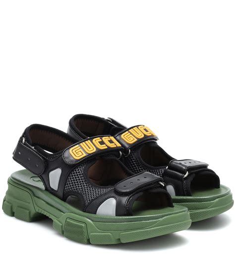 gucci aguru sandals black|Gucci transparent sandals.